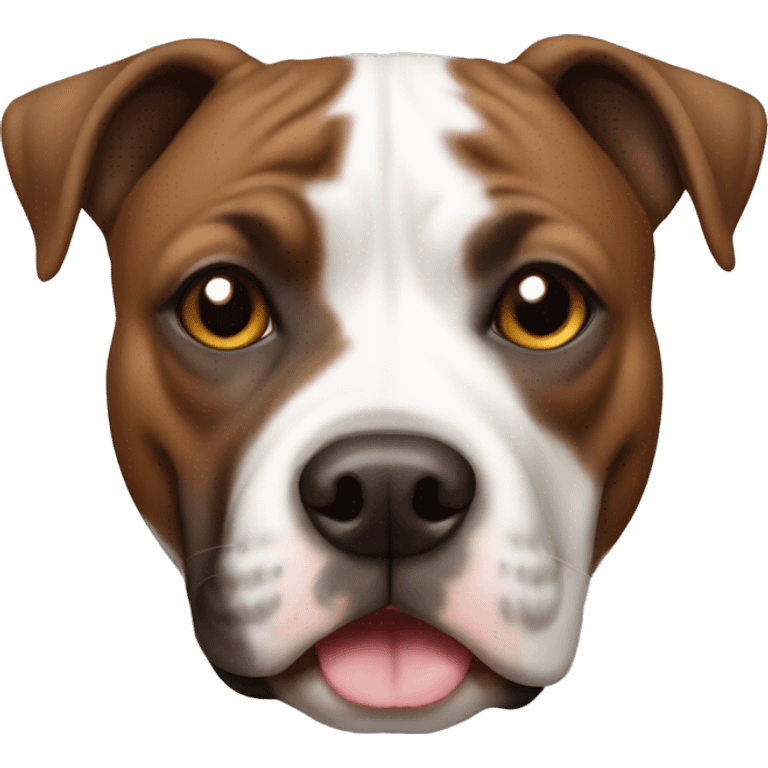 A brown and white staffordshire bullterrier emoji