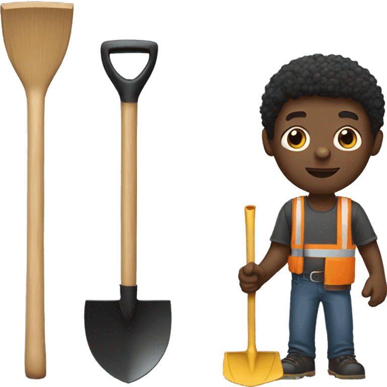 Black man with shovel emoji