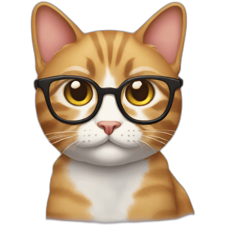 Cat wearing glasses emoji