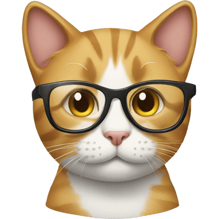 Cat wear a glass emoji