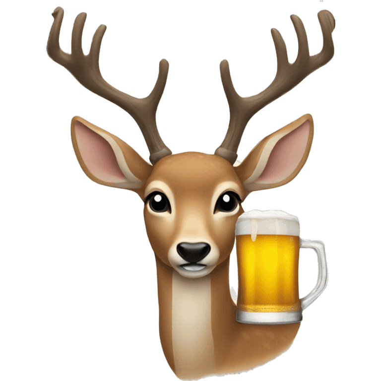 deer drinking beer emoji