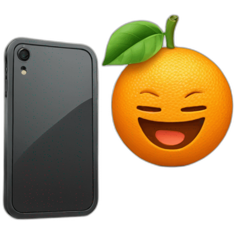 orange with phone in hand emoji