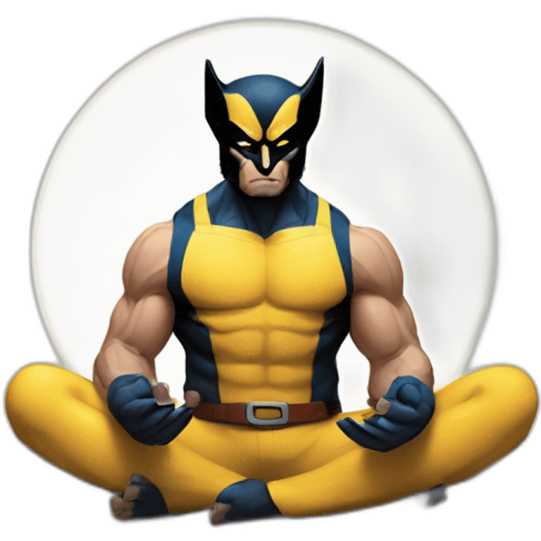 Wolverine doing a meditation emoji