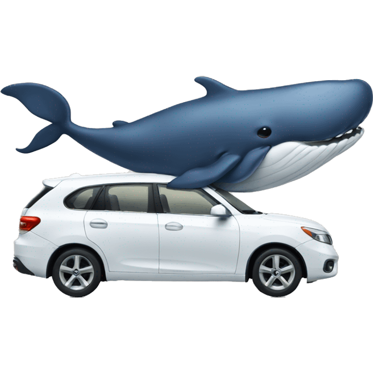 whale with a car emoji