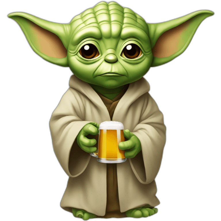 Yoda qui boit de la bière emoji