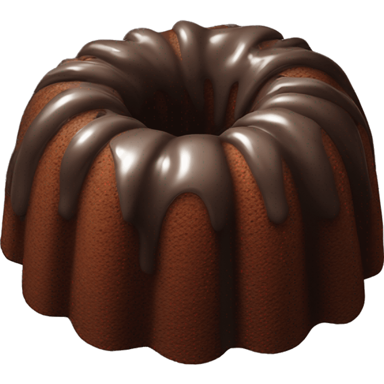 Chocolate Bundt cake with no icing, but has chocolate chips on top  emoji