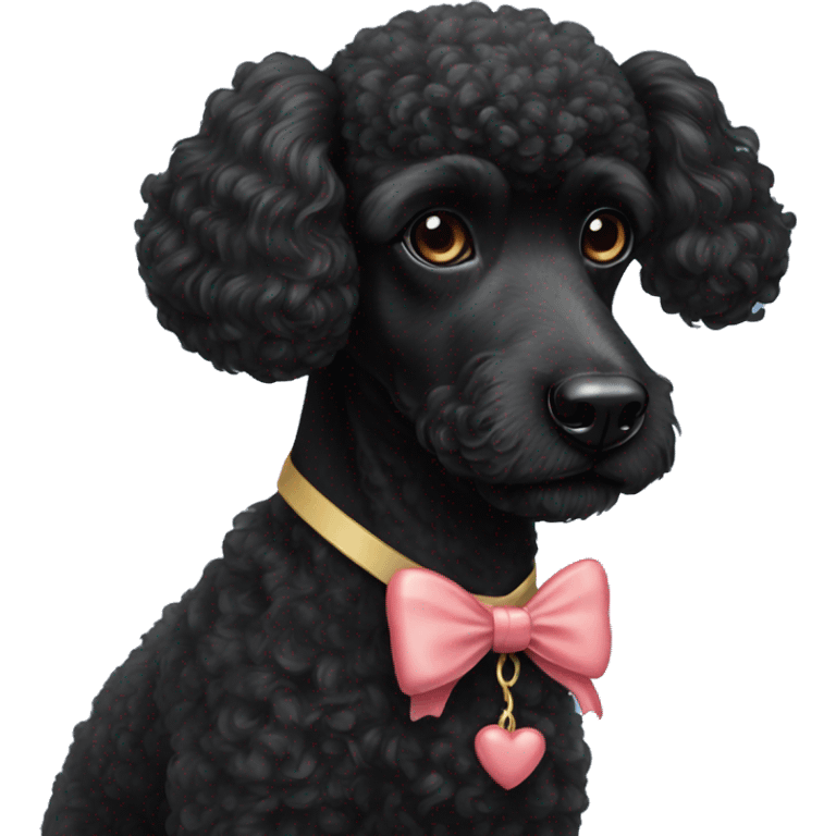 Black poodle with bow emoji