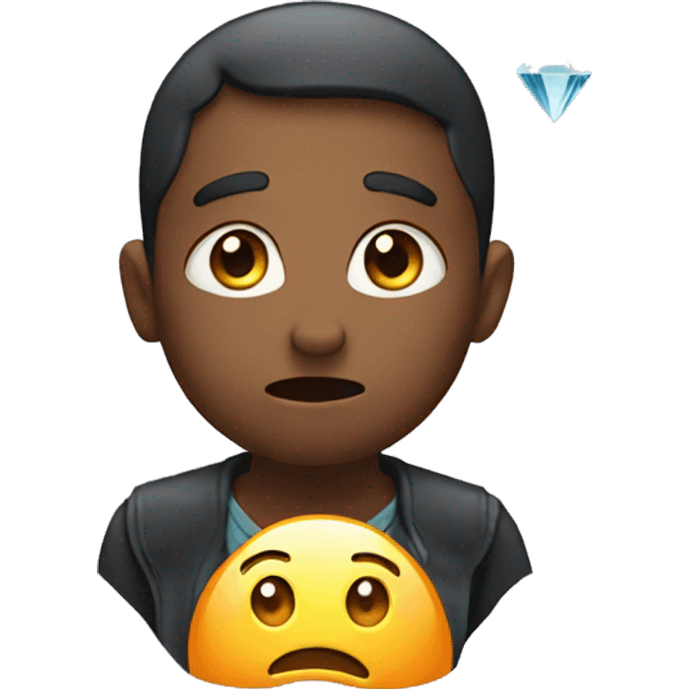 anxious face with diamond emoji