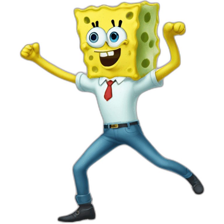 SpongeBob dancing the floss emoji