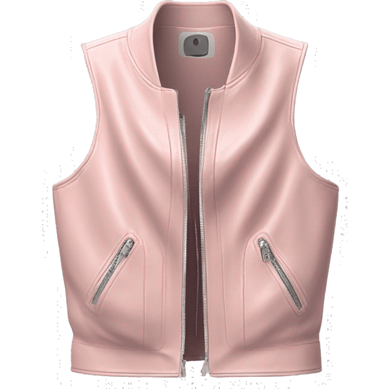 Realistic isolated pair of pastel pink open zip up leather fashion vest. emoji