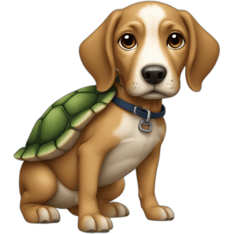 Chien sur une tortue emoji