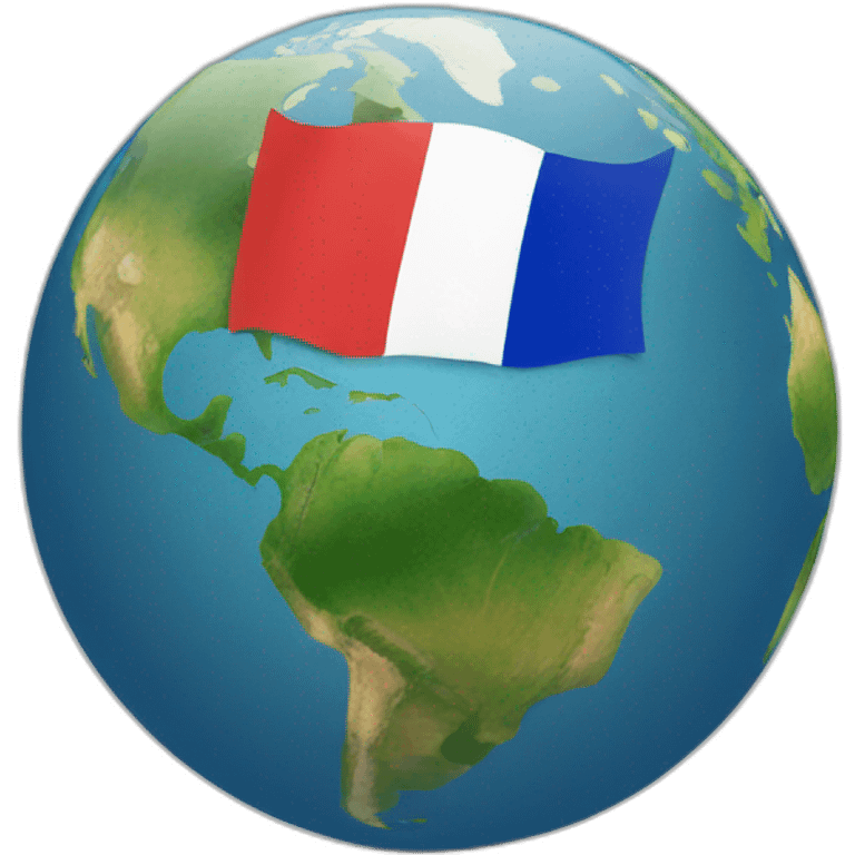 globe with french flag emoji