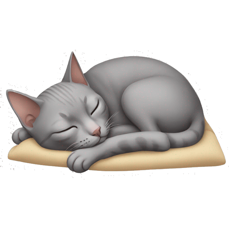 sleeping gray hairless cat emoji