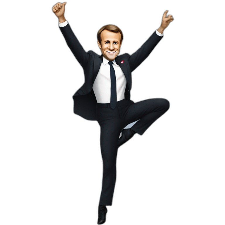 Emmanuel Macron en danseuse emoji