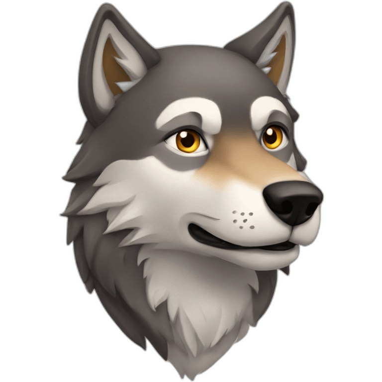 Handsome wolf emoji