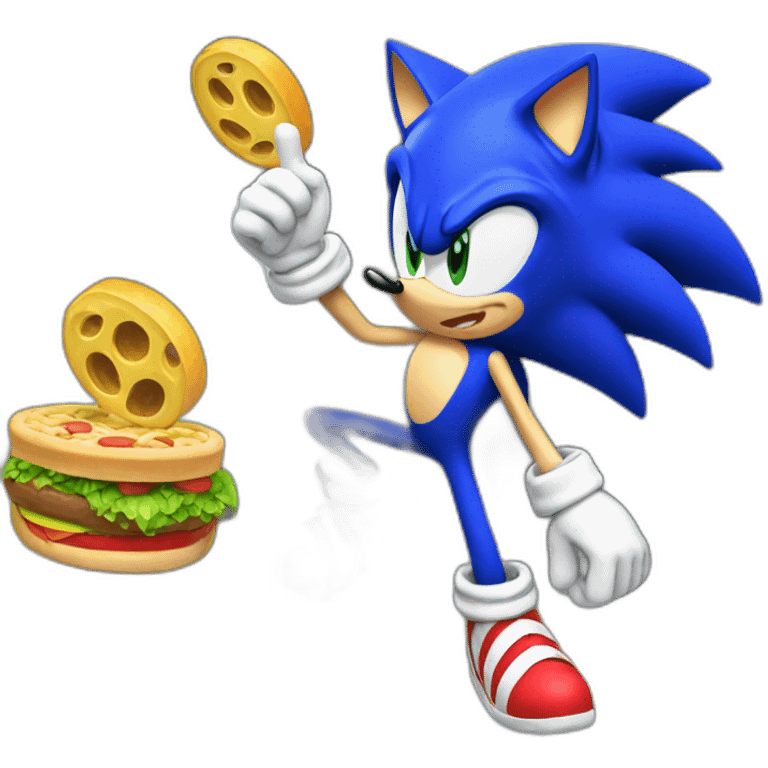 sonic running on a trainemeal emoji