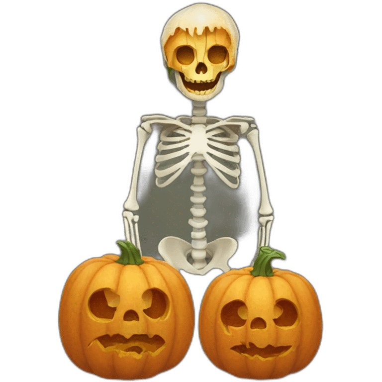 pumpkin-skeleton emoji