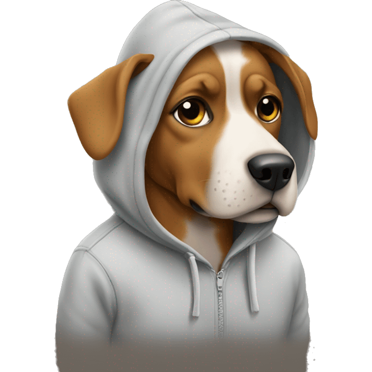 Dog wesring a hoodie emoji