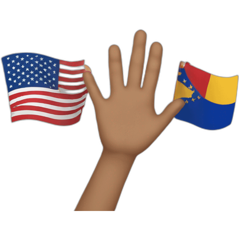 hands with flags emoji