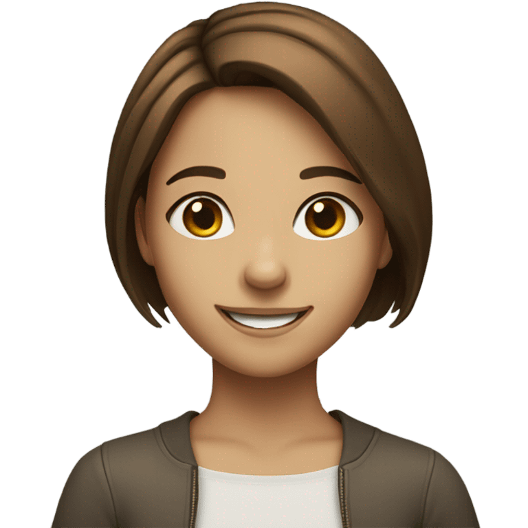 smiling girl with brown hair emoji