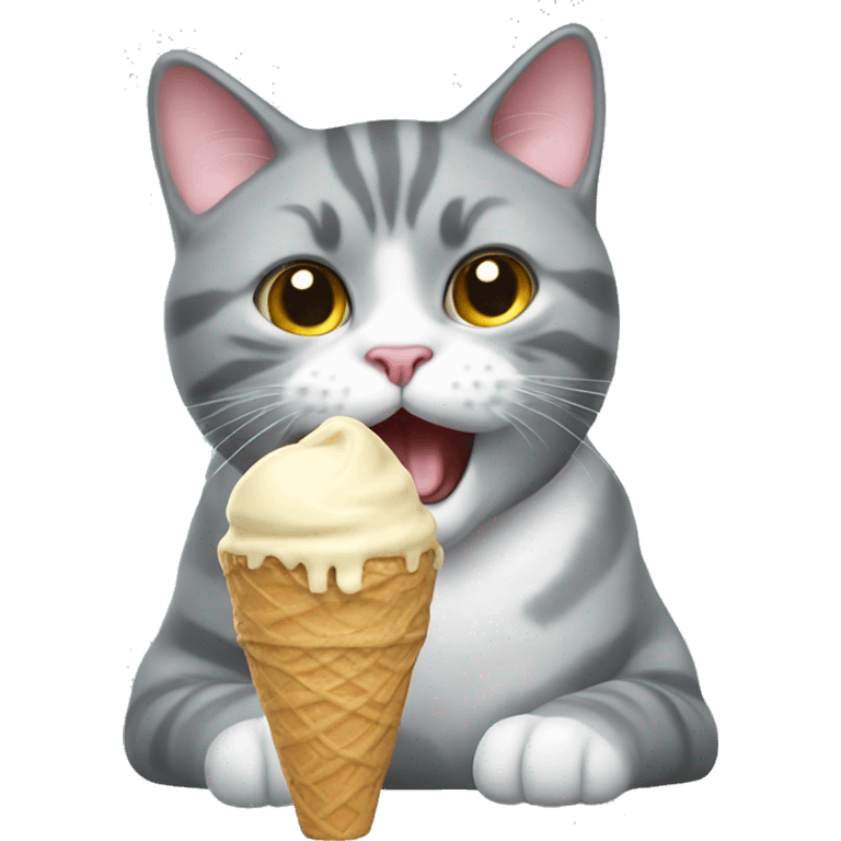 The British cat eating ice cream emoji