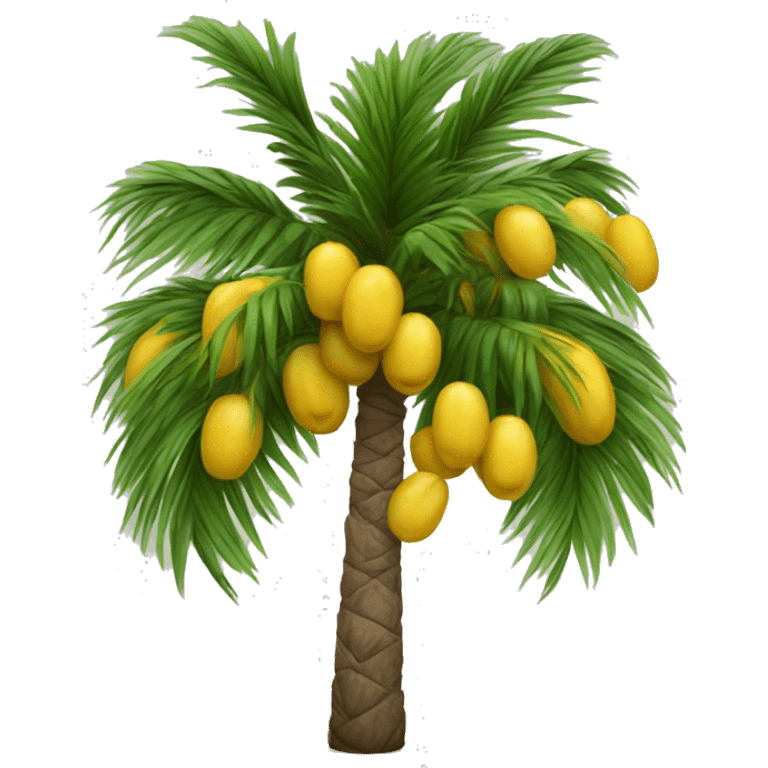 Realistic palm tree with yellow dates emoji