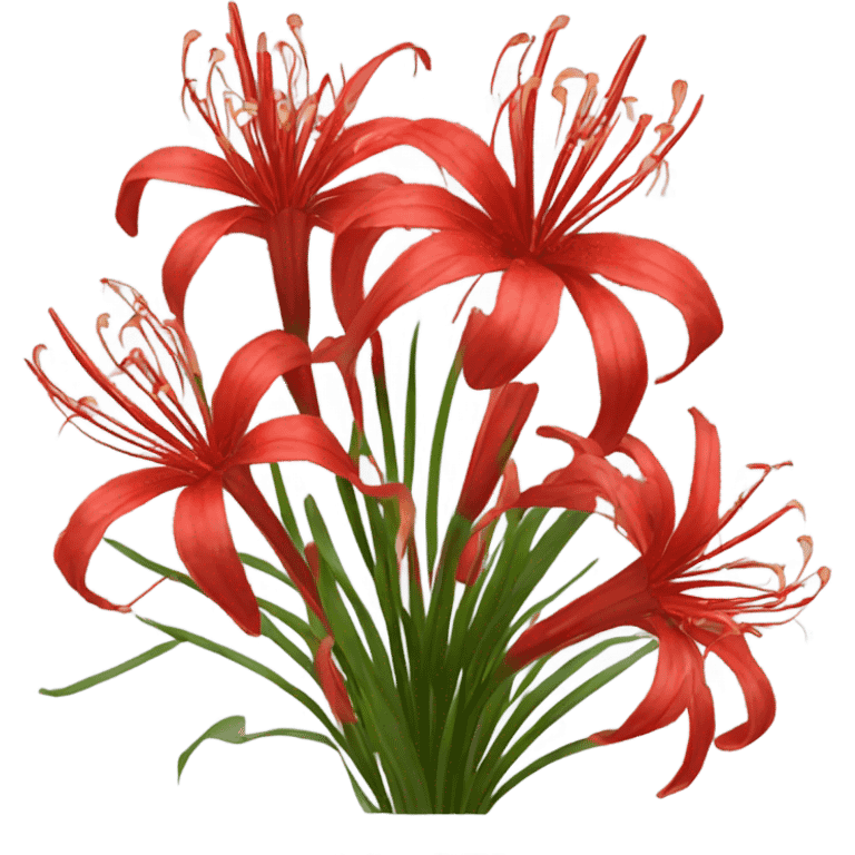 bouquet of red spider lilies emoji