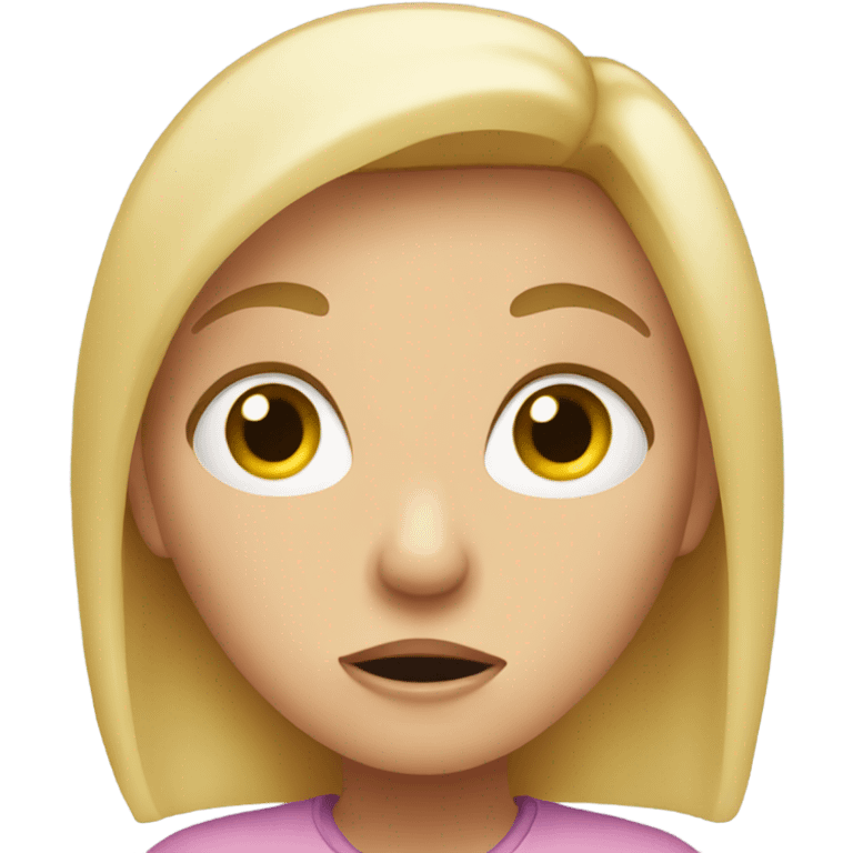 Blonde Girl scared  emoji