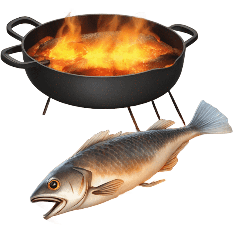 Fish on fire emoji