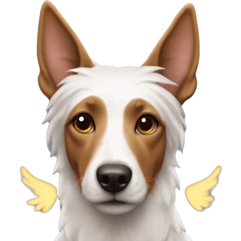 kelpie dog with angel halo emoji