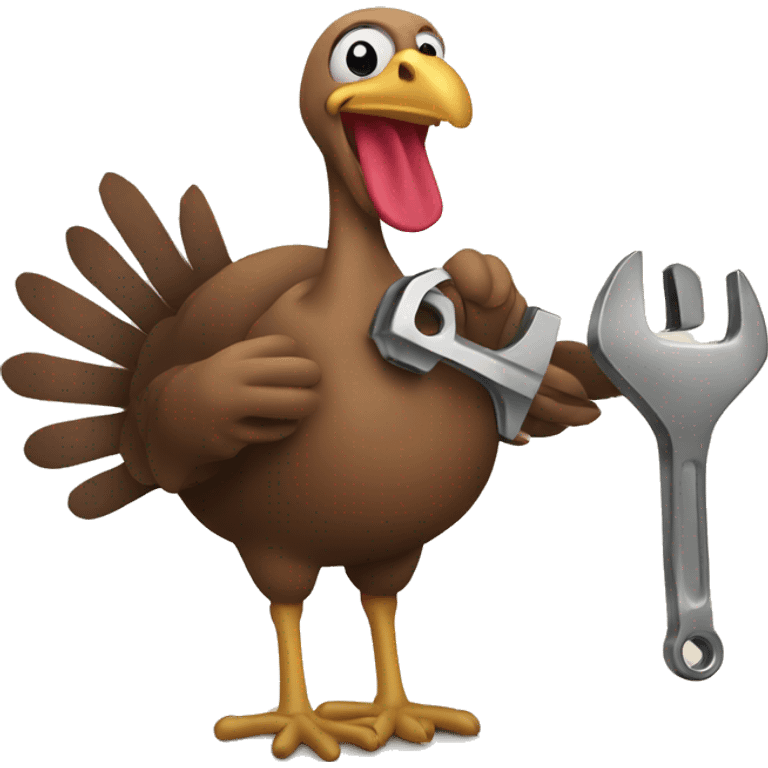 Turkey holding wrench emoji