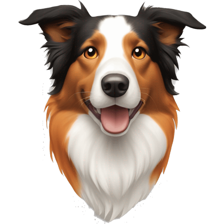 Orange and white border collie emoji