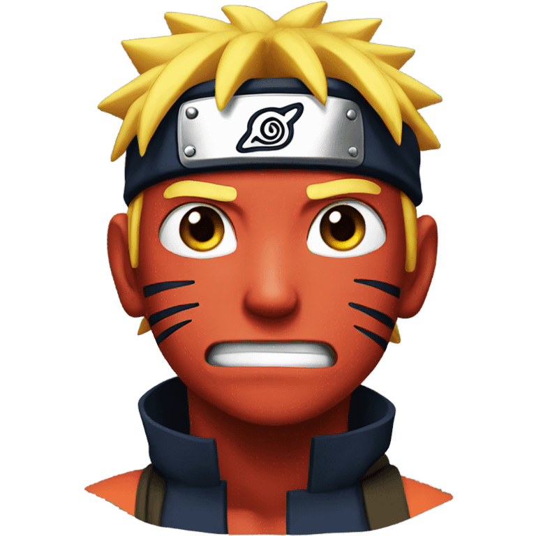 Naruto with red face emoji