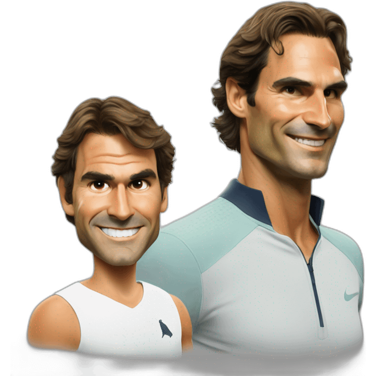 Rafa nadal with roger federer emoji