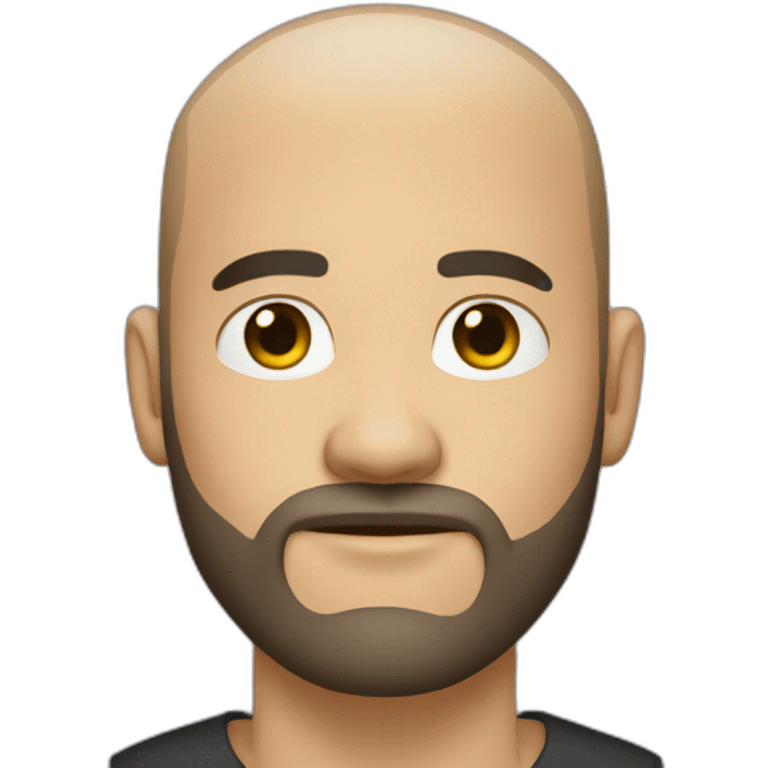 white man with small eyes and black buzz cut and full beard emoji