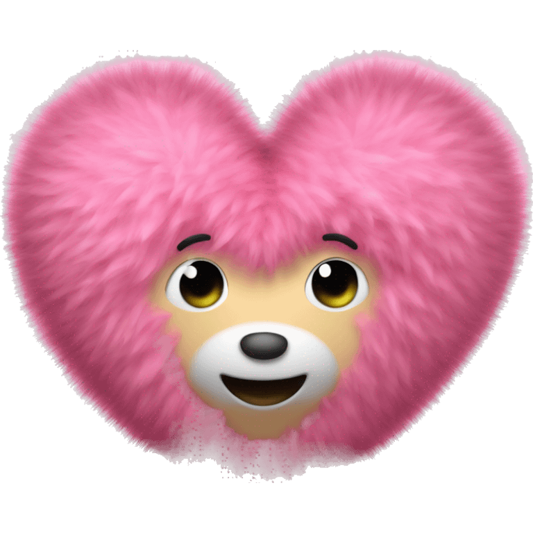 3D pink fluffy heart emoji