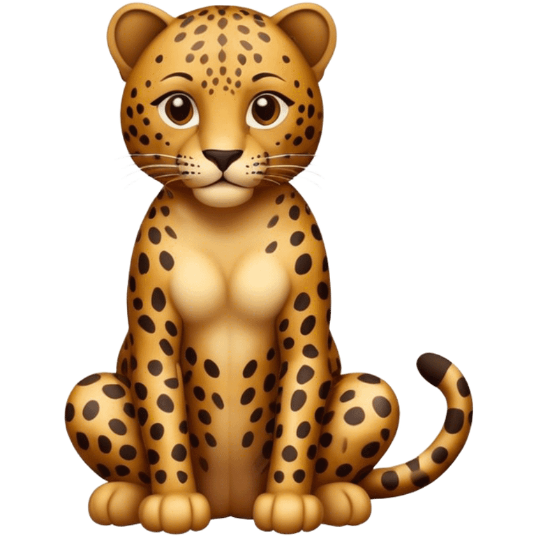 leopard brownish full body sitting emoji