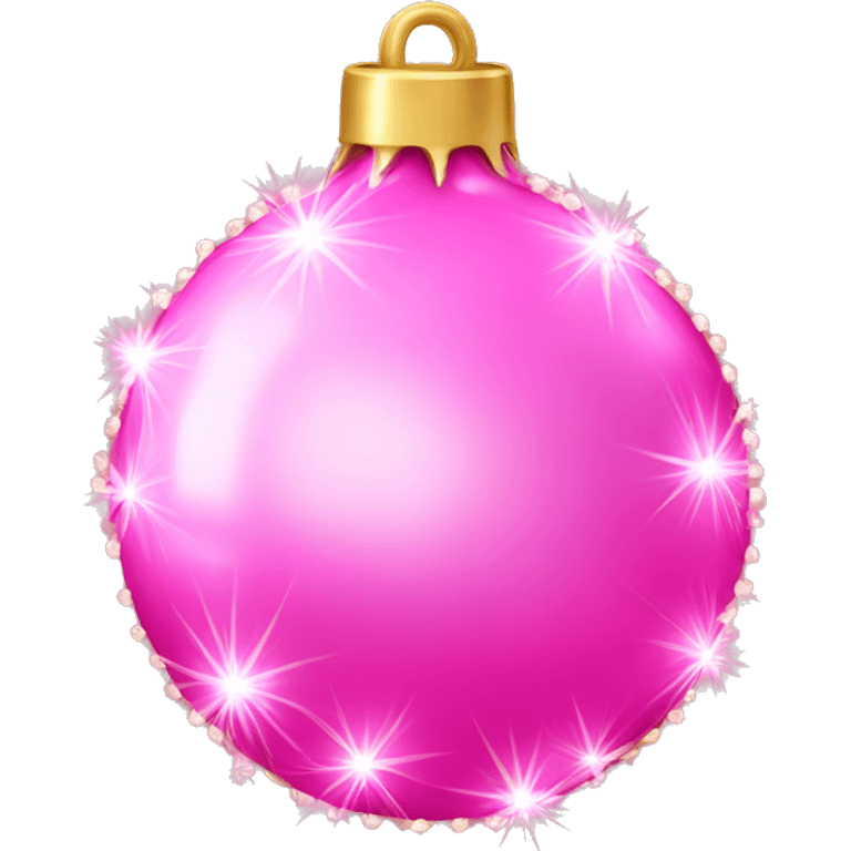 pink christmas bulb bling emoji