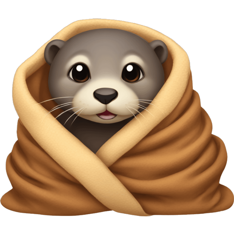 otter cozy in blanket emoji