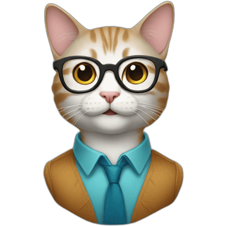 nerdy cat emoji