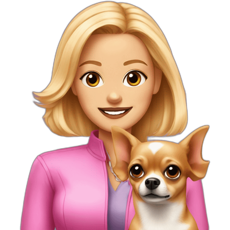 Legally blonde with chihuahua emoji