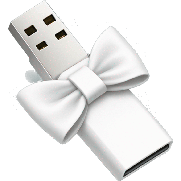 pendrive with white bow emoji