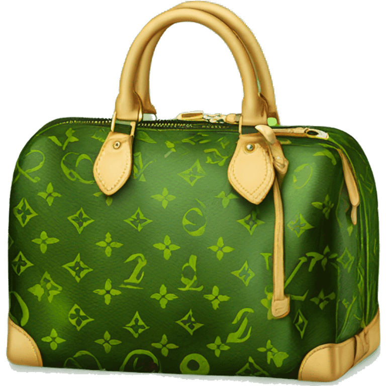 Louis Vuitton bag green emoji