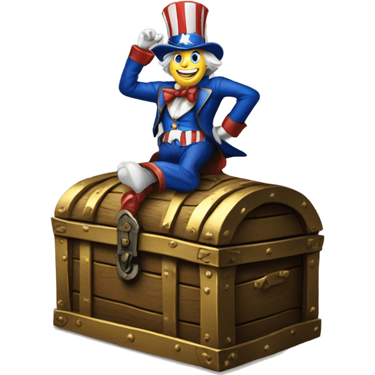  uncle sam on the treasure chest emoji