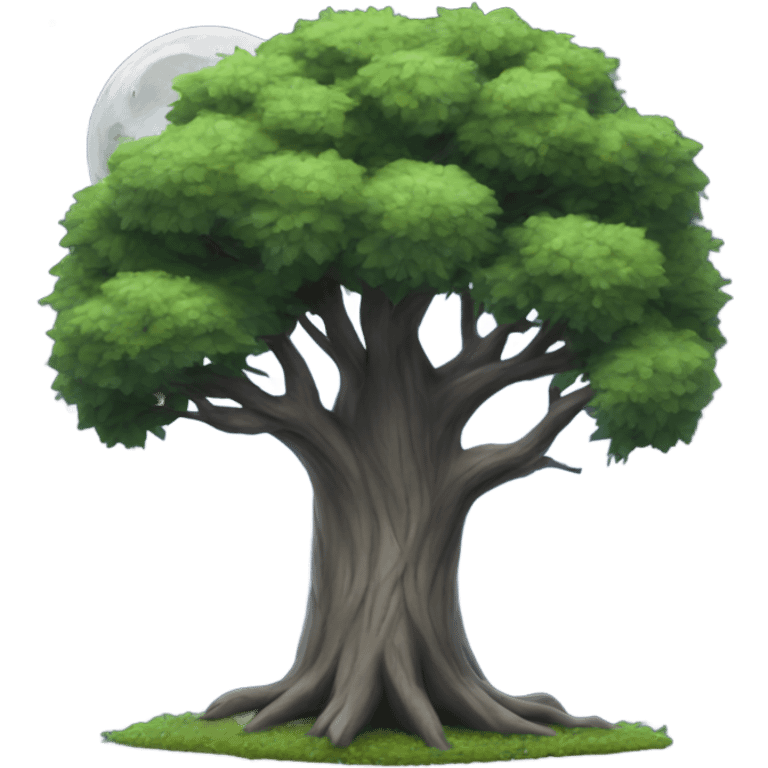 Ironic moon tree emoji