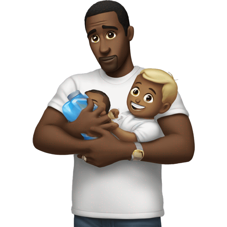 Diddy holding baby oil  emoji