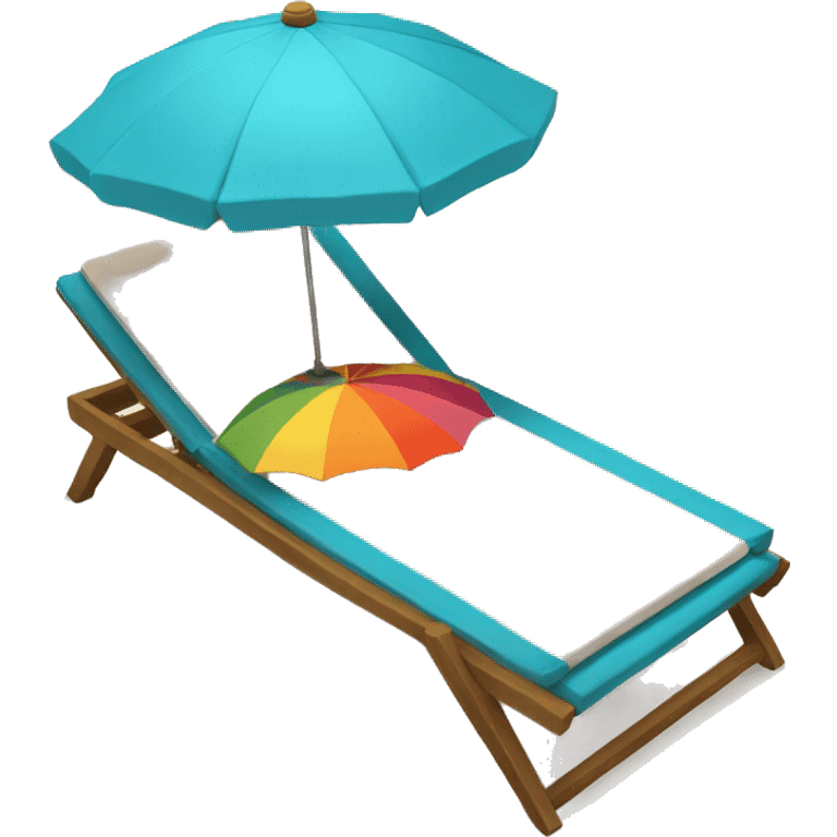 sun lounger with umbrella on the beach emoji