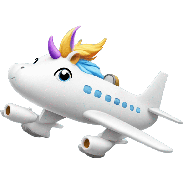 unicorn flying a plane emoji