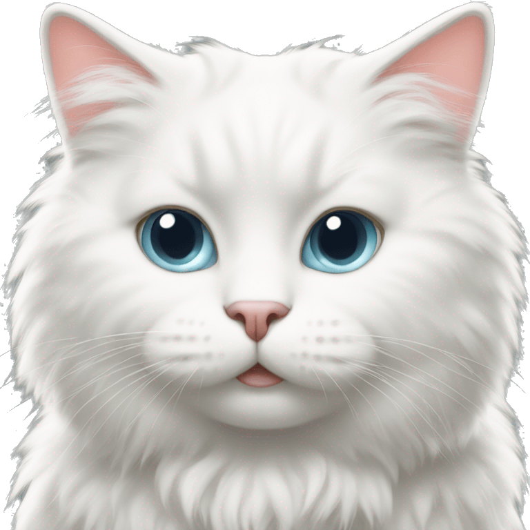 Fluffy white cat  emoji