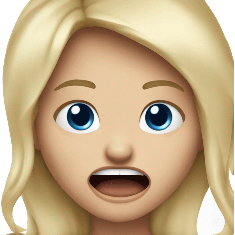 shouting girl called jorgina with blue eyes and blonde hair screaming angry  emoji